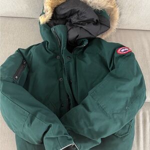 Canada Goose Black and Green Puffer Jacket